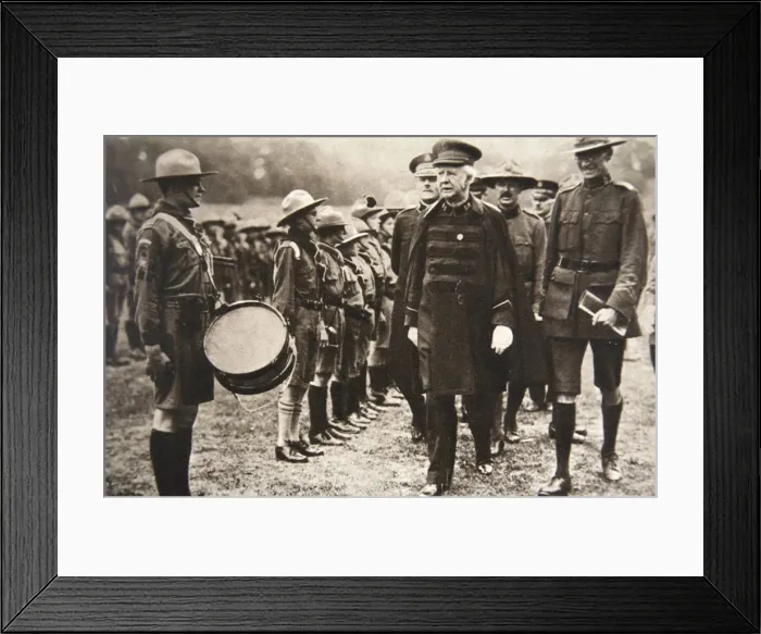 Framed Print : General Bramwell Booth inspecting boy scouts, London, 1925. Artist:s and G