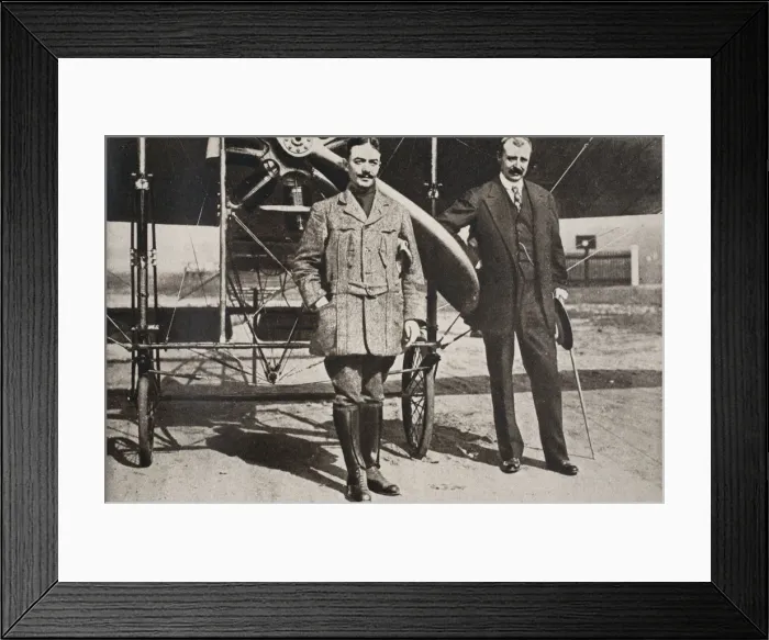 Framed Print : Adolphe Pegoud and Louis Bleriot, French aviators, Brooklands, Surrey, 1913 Framed Print : Adolphe Pegoud and Louis Bleriot, French aviators, Brooklands, Surrey, 1913