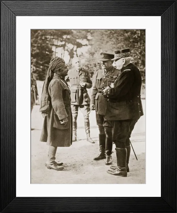 Framed Print : General Sir Douglas Haig introducing General Joffre to Lieutenant-General Sir Pertab Singh, 1916 Framed Print : General Sir Douglas Haig introducing General Joffre to Lieutenant-General Sir Pertab Singh, 1916