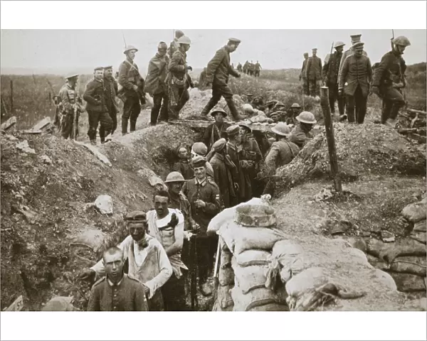 German prisoners brought in from Contalmaison, Somme campaign, France, World War I, 1916