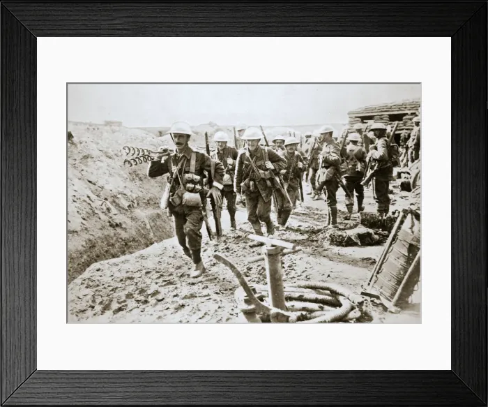 Framed Print : A British wiring party going up to the trenches, Somme campaign, France, World War I, 1916 Framed Print : A British wiring party going up to the trenches, Somme campaign, France, World War I, 1916