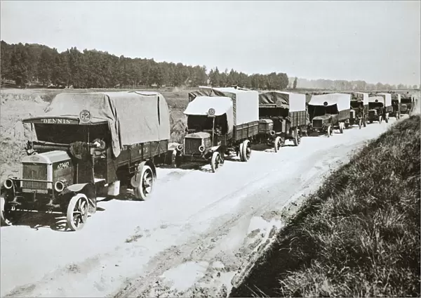 A long white line. A common sight in France, World War I, 1916