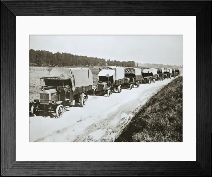 Framed Print : A long white line. A common sight in France, World War I, 1916