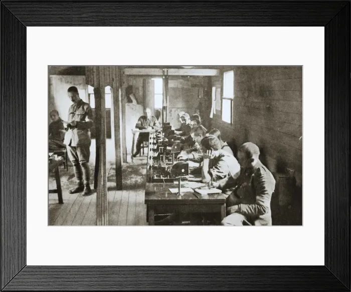 Framed Print : Interior of a signal exchange during the Battle of the Somme, France, World War I, 1916 Framed Print : Interior of a signal exchange during the Battle of the Somme, France, World War I, 1916
