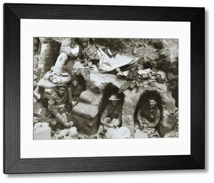 Framed Print : Our men are very comfortable in the old German dug-outs, France, World War I, 1916 Framed Print : Our men are very comfortable in the old German dug-outs, France, World War I, 1916