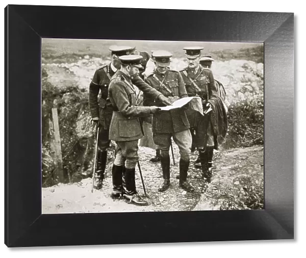 King George V visits the front, France, World War I, 1916