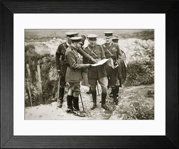 Framed Print : King George V visits the front, France, World War I, 1916 Framed Print : King George V visits the front, France, World War I, 1916