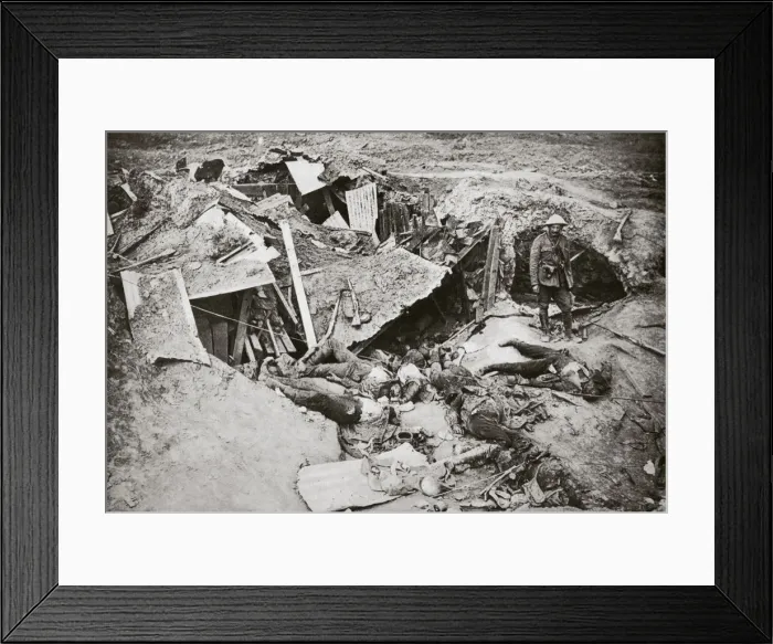 Framed Print : German machine-gun emplacement destroyed by British artillery fire, France, World War I, 1916 Framed Print : German machine-gun emplacement destroyed by British artillery fire, France, World War I, 1916