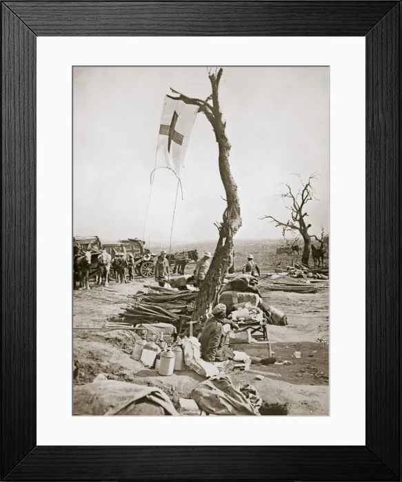 Framed Print : An advanced dressing station, Somme campaign, France, World War I, 1916 Framed Print : An advanced dressing station, Somme campaign, France, World War I, 1916