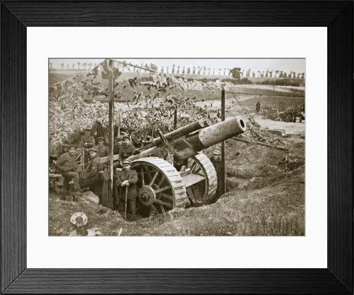 Framed Print : A heavy howitzer, Somme campaign, France, World War I, 1916 Framed Print : A heavy howitzer, Somme campaign, France, World War I, 1916