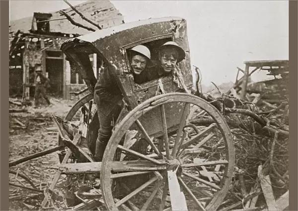 Cab, sir! Found in a captured village, France, World War I, 1916