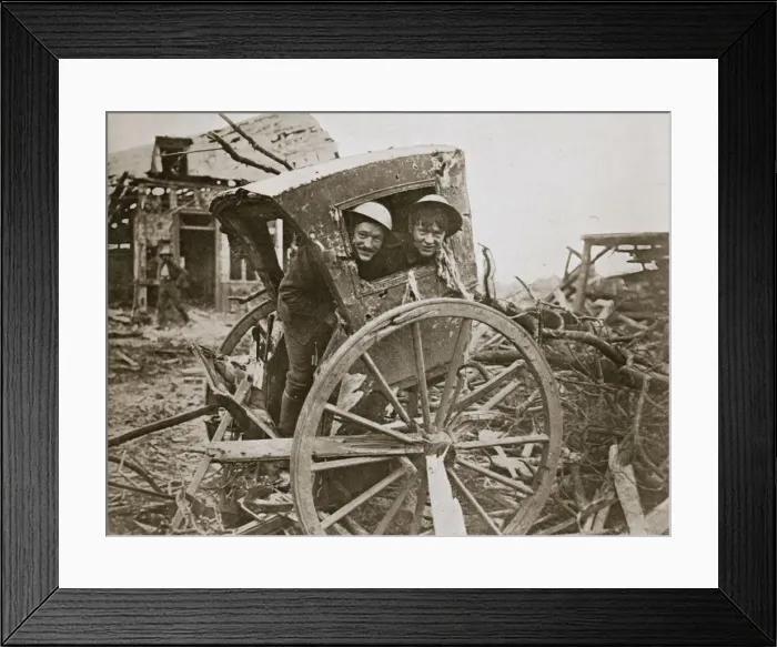 Framed Print : Cab, sir! Found in a captured village, France, World War I, 1916 Framed Print : Cab, sir! Found in a captured village, France, World War I, 1916