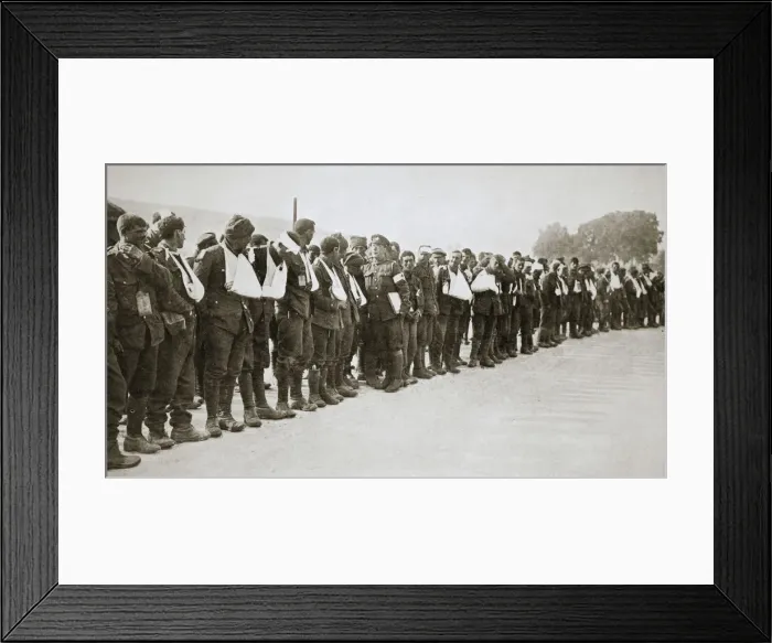 Framed Print : A parade of the walking wounded, Somme campaign, France, World War I, 1916. Artist Framed Print : A parade of the walking wounded, Somme campaign, France, World War I, 1916. Artist