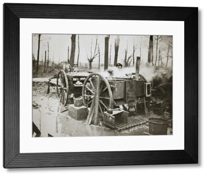 Framed Print : How Tommys food is cooked, Somme campaign, France, World War I, 1916. Artist Framed Print : How Tommys food is cooked, Somme campaign, France, World War I, 1916. Artist
