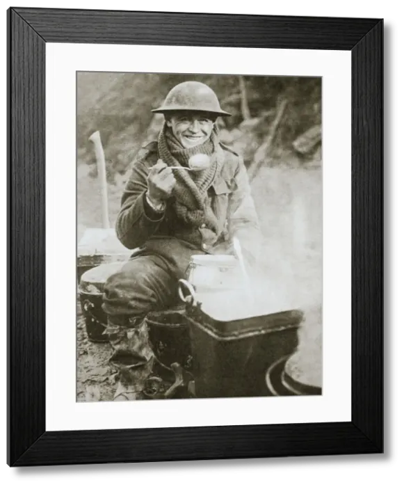 Framed Print : The cook saves a large one for himself, Somme campaign, France, World War I, 1916 Framed Print : The cook saves a large one for himself, Somme campaign, France, World War I, 1916