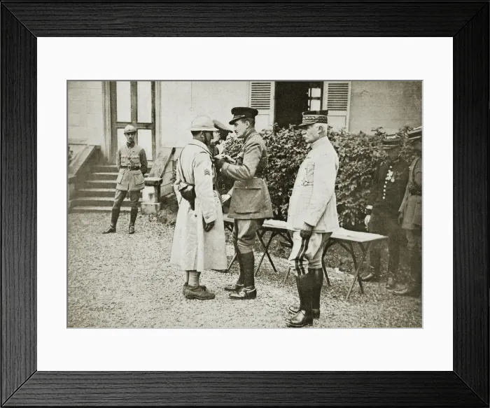 Framed Print : Prince Arthur of Connaught decorating a French sergeant, France, World War I, c1914-c1918 Framed Print : Prince Arthur of Connaught decorating a French sergeant, France, World War I, c1914-c1918