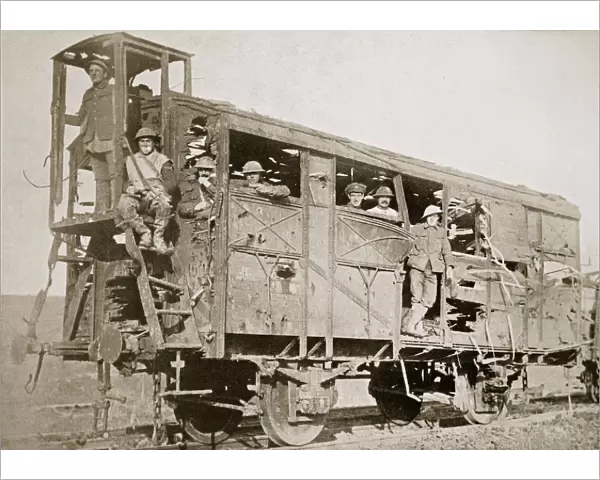Captured German railway carriage, the Ancre, France, World War I, 1916