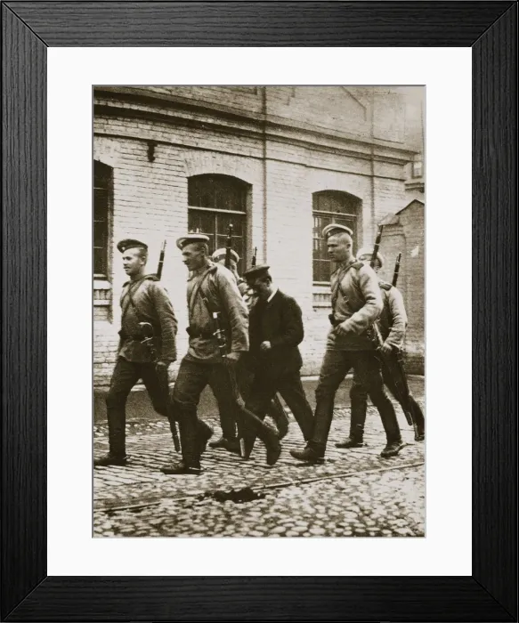 Framed Print : A patrol hunting down suspects following the revolt at Vyborg, Russia, early 20th century Framed Print : A patrol hunting down suspects following the revolt at Vyborg, Russia, early 20th century