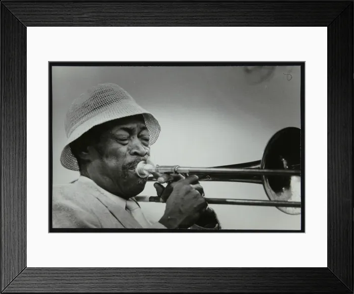 Framed Print : Al Grey performing at the Capital Radio Jazz Festival, Alexandra Palace, London, July 1982 Framed Print : Al Grey performing at the Capital Radio Jazz Festival, Alexandra Palace, London, July 1982