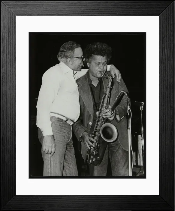 Framed Print : Buddy Rich and Steve Marcus at the Royal Festival Hall, London, June 1985. Artist Framed Print : Buddy Rich and Steve Marcus at the Royal Festival Hall, London, June 1985. Artist