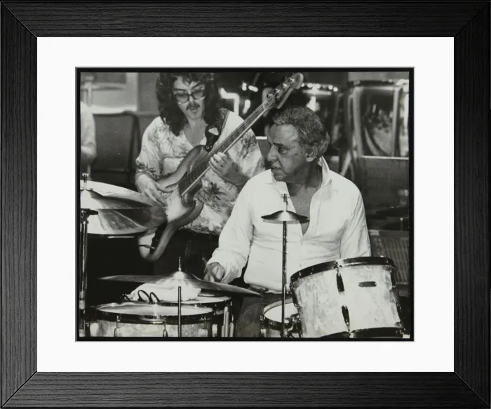 Framed Print : Buddy Rich and Dave Carpenter playing at the Royal Festival Hall, London, June 1985 Framed Print : Buddy Rich and Dave Carpenter playing at the Royal Festival Hall, London, June 1985
