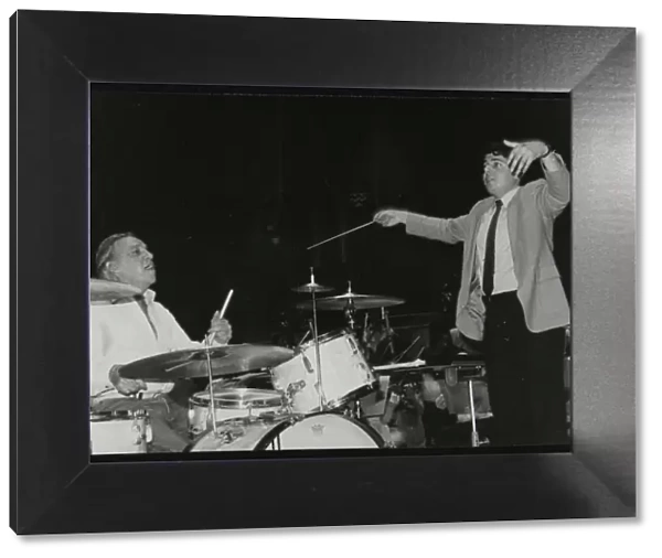 Buddy Rich and conductor Andrew Litton, Royal Festival Hall, London, June 1985. Artist