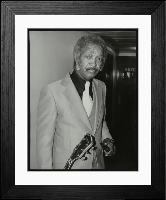 Framed Print : Freddie Green, guitarist with Count Basies Orchestra, at the Royal Festival Hall, London, 1980 Framed Print : Freddie Green, guitarist with Count Basies Orchestra, at the Royal Festival Hall, London, 1980
