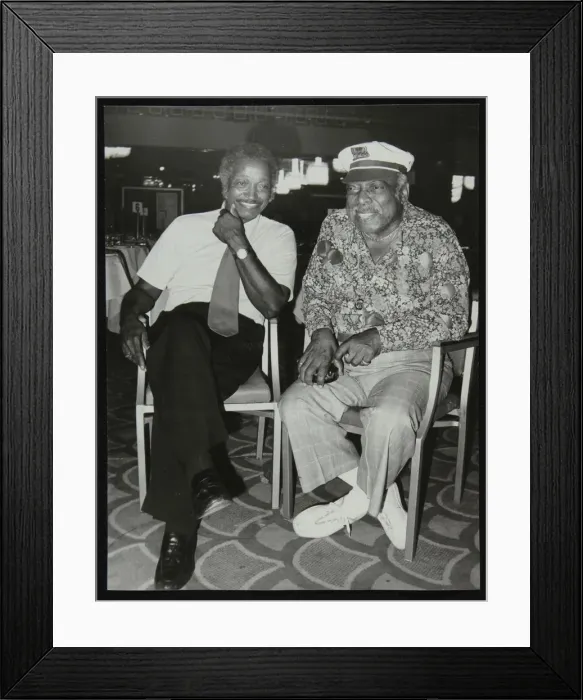 Framed Print : Freddie Green and Count Basie at the Grosvenor House Hotel, London, 1979. Artist Framed Print : Freddie Green and Count Basie at the Grosvenor House Hotel, London, 1979. Artist
