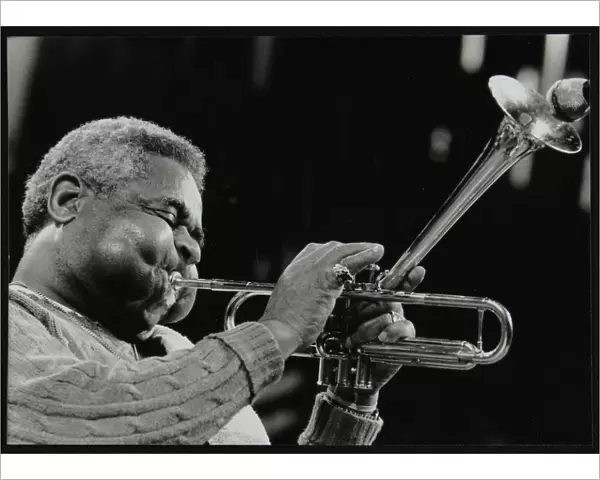 Dizzy Gillespie peforming with the Royal Philharmonic Orchestra, Royal Festival Hall, London, 1985