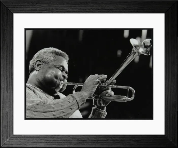 Framed Print : Dizzy Gillespie peforming with the Royal Philharmonic Orchestra, Royal Festival Hall, London, 1985 Framed Print : Dizzy Gillespie peforming with the Royal Philharmonic Orchestra, Royal Festival Hall, London, 1985