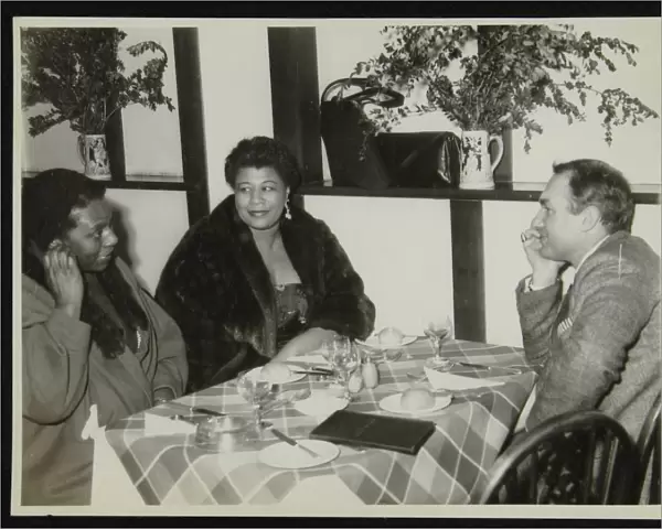 Ella Fitzgerald with her sister and record producer and impresario Norman Granz, Bristol, 1955
