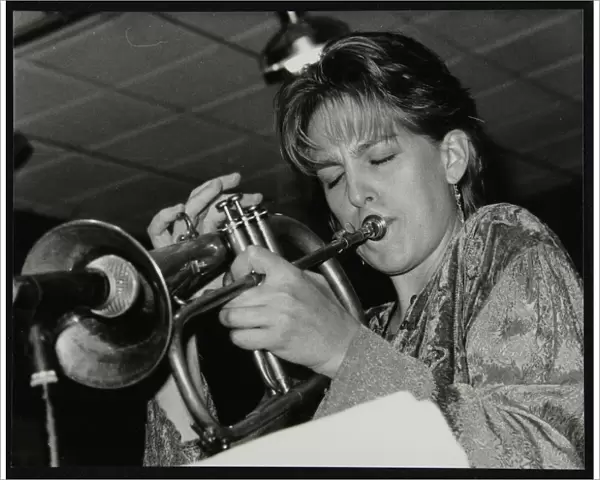 Ingrid Jensen playing the flugelhorn at The Fairway, Welwyn Garden City, Hertfordshire, 1997