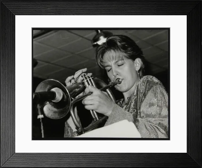 Framed Print : Ingrid Jensen playing the flugelhorn at The Fairway, Welwyn Garden City, Hertfordshire, 1997 Framed Print : Ingrid Jensen playing the flugelhorn at The Fairway, Welwyn Garden City, Hertfordshire, 1997