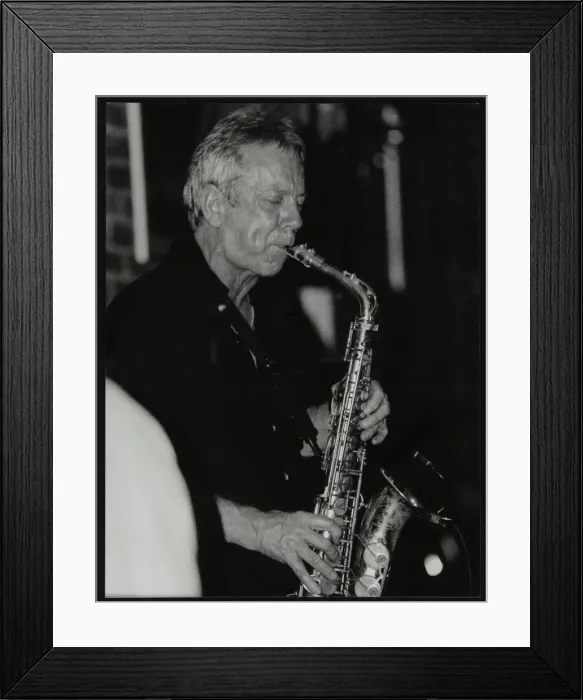 Framed Print : Pat Crumly playing alto saxophone at The Fairway, Welwyn Garden City, Hertfordshire, 10 May 1998 Framed Print : Pat Crumly playing alto saxophone at The Fairway, Welwyn Garden City, Hertfordshire, 10 May 1998