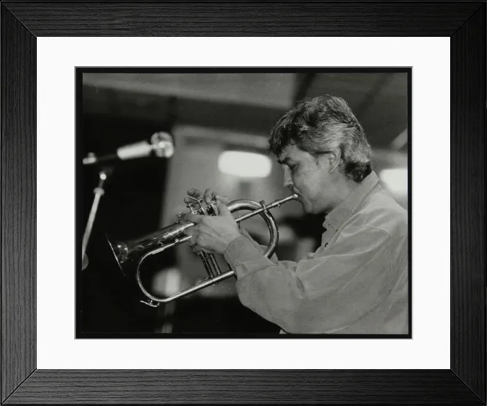 Framed Print : Dick Pearce playing the flugelhorn at The Fairway, Welwyn Garden City, Hertfordshire, 1999 Framed Print : Dick Pearce playing the flugelhorn at The Fairway, Welwyn Garden City, Hertfordshire, 1999