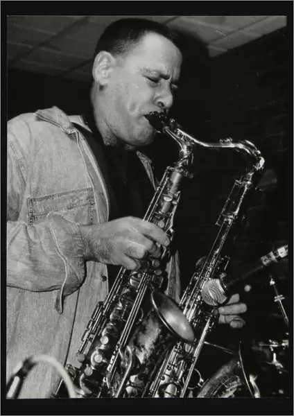Gilad Atzmon playing tenor saxophones at The Fairway, Welwyn Garden City, Hertfordshire, 1996