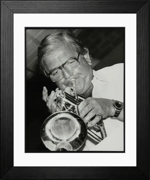 Framed Print : Trumpeter Leon Calvert playing at The Fairway, Welwyn Garden City, Hertfordshire, 1993 Framed Print : Trumpeter Leon Calvert playing at The Fairway, Welwyn Garden City, Hertfordshire, 1993