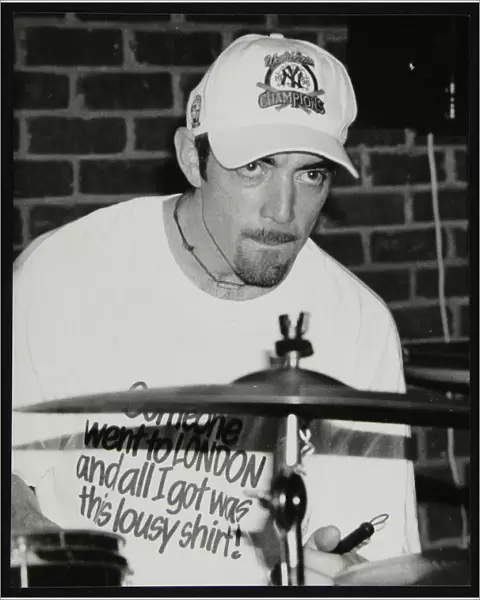 Drummer Gene Calderazzo at The Fairway, Welwyn Garden City, Hertfordshire, 8 December 1996