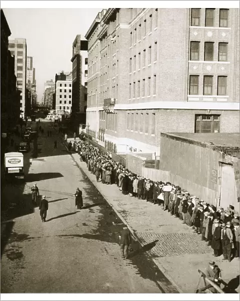The breadline, a visible sign of poverty during the Great Depression, USA, 1930s Artist