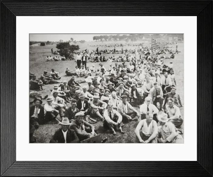 Framed Print : Bonus Army in Anacostia Park, Washington DC, USA, Great Depression, 1932. Artist Framed Print : Bonus Army in Anacostia Park, Washington DC, USA, Great Depression, 1932. Artist
