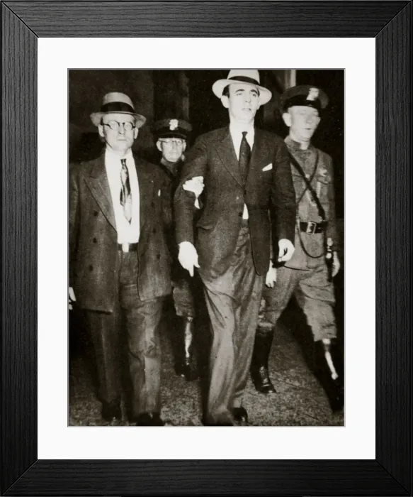 Framed Print : Jack Legs Diamond, temporarily in the hands of the law in Troy, New York, USA Framed Print : Jack Legs Diamond, temporarily in the hands of the law in Troy, New York, USA