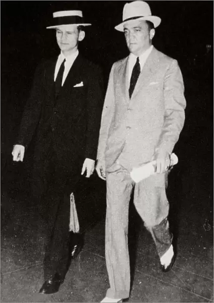 J Edgar Hoover, chief of the FBI, with head of the Chicago office Melvin Purvis, USA, mid 1930s