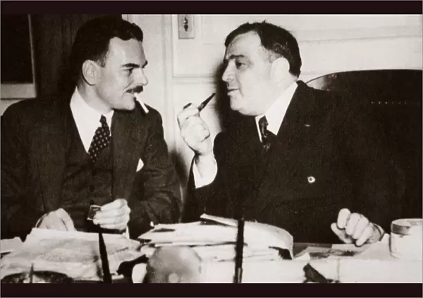 Thomas E Dewey with Fiorello H La Guardia, Mayor of New York, late 1930s