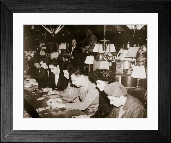 Framed Print : Automobile workers playing bingo at a carnival at Dearborn, Michigan, USA, c1938