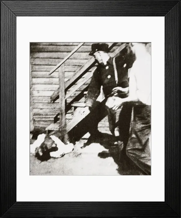 Framed Print : Two white men stoning an African American to death, 1919 Framed Print : Two white men stoning an African American to death, 1919