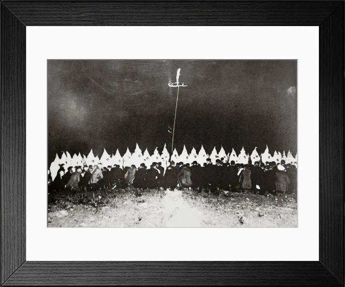 Framed Print : Ku Klux Klan initiation ceremony near Brunswick, Maryland, USA, c1920s(?). Artist Framed Print : Ku Klux Klan initiation ceremony near Brunswick, Maryland, USA, c1920s(?). Artist