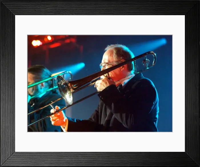 Framed Print : Chris Barber, Brecon Jazz Festival, Powys, Wales. Artist: Brian O Connor