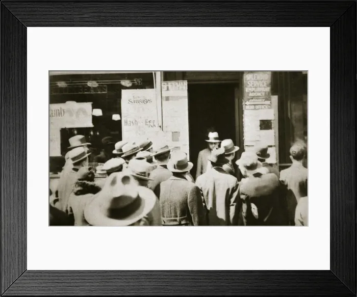 Framed Print : Employment office, on Sixth Avenue near Forty-third Street, New York, early 1930s Framed Print : Employment office, on Sixth Avenue near Forty-third Street, New York, early 1930s