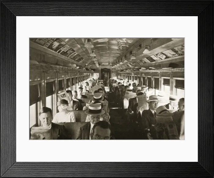 Framed Print : Rail commuters, New York, USA, c1920s-c1930s Framed Print : Rail commuters, New York, USA, c1920s-c1930s