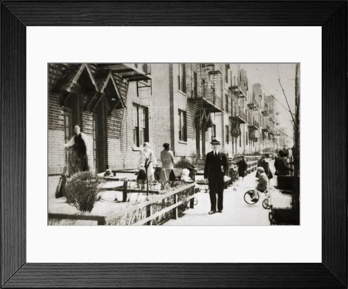 Framed Print : A street in the Borough of Queens, New York, USA, early 1930s